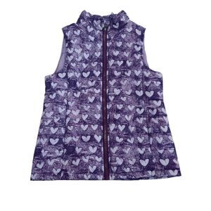 Lands End Girls Heart Puffer Vest 6x/7